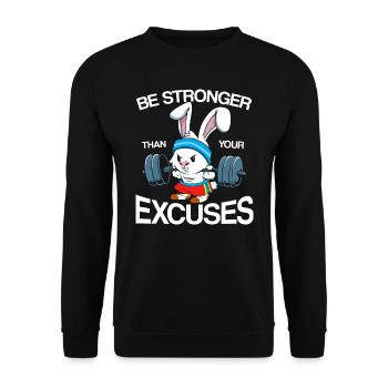 Lièvre Fitness Gym d’entraînement Pumpernickel cadeau - Sweat-shirt Unisexe - noir - Devant - Alina (178cm) & Michal (187cm)