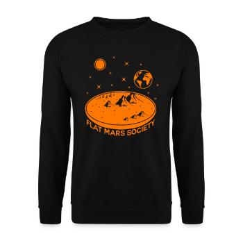 Flat Mars Society Grafik - Unisex Pullover - Schwarz - Vorne - Alina (178cm) & Michal (187cm)