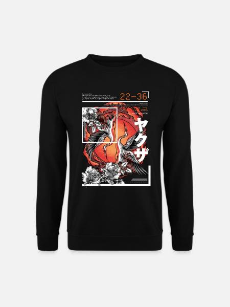Japanischer Art Style Kranich - Unisex Pullover - Schwarz