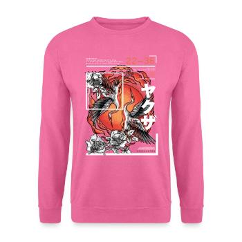 Japanischer Art Style Kranich - Unisex Pullover - Pink - Vorne