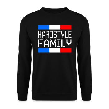 Hardstyle Familie Frankreich - Unisex Pullover - Schwarz - Vorne - Alina (178cm) & Michal (187cm)