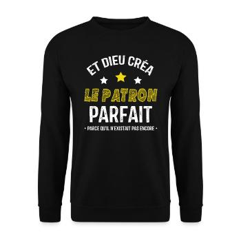 Et dieu créa le patron parfait - Sweat-shirt Unisexe - noir - Devant - Alina (178cm) & Michal (187cm)