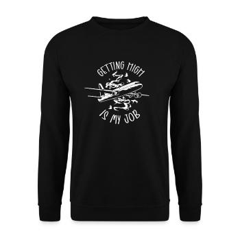 Pilot Captain Pilot Glider - Unisex Sweatshirt - black - Front - Alina (178cm) & Michal (187cm)