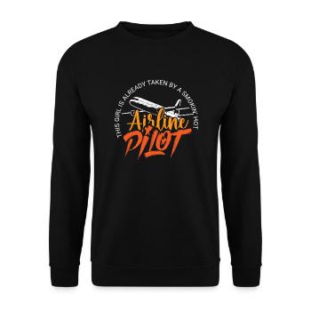 Pilot Captain Pilot Glider - Unisex Sweatshirt - black - Front - Alina (178cm) & Michal (187cm)