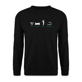 Golf Golfer Präsent Golf Spieler Golfclub Golfball - Unisex Pullover - Schwarz - Vorne - Alina (178cm) & Michal (187cm)