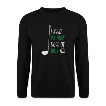 Golf Golfeur Présent Golf Player Golf Club Golf Ball - Sweat-shirt Unisexe - noir - Devant - Alina (178cm) & Michal (187cm)