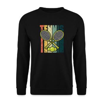 Joueur de tennis présent Tennis Club Coach Sport - Sweat-shirt Unisexe - noir - Devant - Alina (178cm) & Michal (187cm)