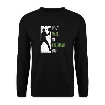 Joueur de tennis présent Tennis Club Coach Sport - Sweat-shirt Unisexe - noir - Devant - Alina (178cm) & Michal (187cm)