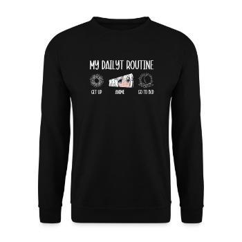Un fan d’anime présente un cosplay de dessin animé japonais - Sweat-shirt Unisexe - noir - Devant - Alina (178cm) & Michal (187cm)