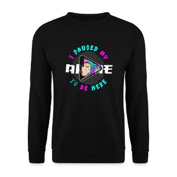 Anime Fan Präsent Japanischer Zeichentrick Cosplay - Unisex Pullover - Schwarz - Vorne - Alina (178cm) & Michal (187cm)