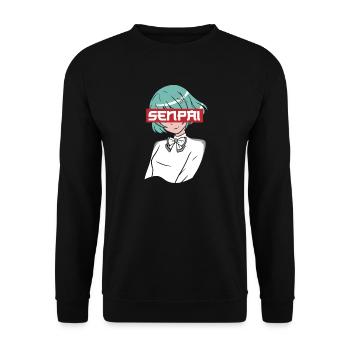 Anime Fan Präsent Japanischer Zeichentrick Cosplay - Unisex Pullover - Schwarz - Vorne - Alina (178cm) & Michal (187cm)