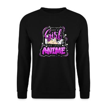 Un fan d’anime présente un cosplay de dessin animé japonais - Sweat-shirt Unisexe - noir - Devant - Alina (178cm) & Michal (187cm)