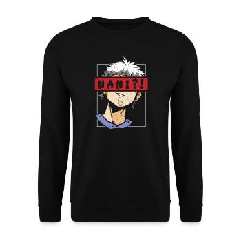 Un fan d’anime présente un cosplay de dessin animé japonais - Sweat-shirt Unisexe - noir - Devant - Alina (178cm) & Michal (187cm)