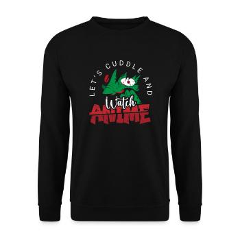 Un fan d’anime présente un cosplay de dessin animé japonais - Sweat-shirt Unisexe - noir - Devant - Alina (178cm) & Michal (187cm)
