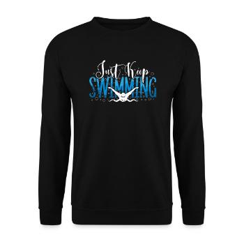 Schwimmer Präsent Wassersport Schwimmen Tauchen - Unisex Pullover - Schwarz - Vorne - Alina (178cm) & Michal (187cm)