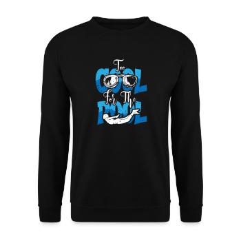 Schwimmer Präsent Wassersport Schwimmen Tauchen - Unisex Pullover - Schwarz - Vorne - Alina (178cm) & Michal (187cm)
