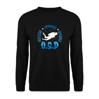 Schwimmer Präsent Wassersport Schwimmen Tauchen - Unisex Pullover - Schwarz - Vorne - Alina (178cm) & Michal (187cm)