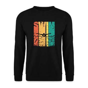 Schwimmer Präsent Wassersport Schwimmen Tauchen - Unisex Pullover - Schwarz - Vorne - Alina (178cm) & Michal (187cm)