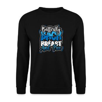 Schwimmer Präsent Wassersport Schwimmen Tauchen - Unisex Pullover - Schwarz - Vorne - Alina (178cm) & Michal (187cm)