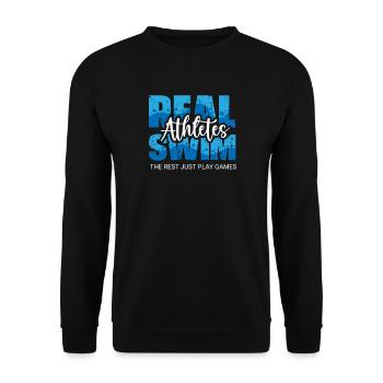 Schwimmer Präsent Wassersport Schwimmen Tauchen - Unisex Pullover - Schwarz - Vorne - Alina (178cm) & Michal (187cm)