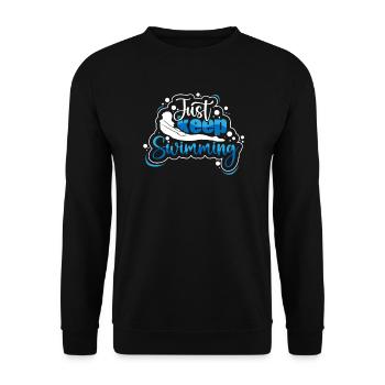Schwimmer Präsent Wassersport Schwimmen Tauchen - Unisex Pullover - Schwarz - Vorne - Alina (178cm) & Michal (187cm)