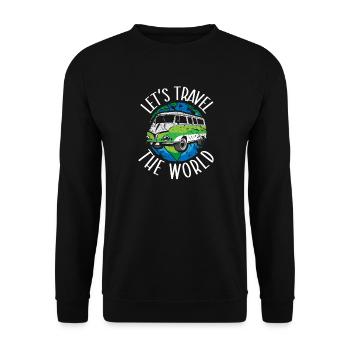 Adventure Travel Present Travel Lovers - Unisex Sweatshirt - black - Front - Alina (178cm) & Michal (187cm)
