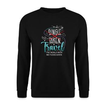 Adventure Travel Present Travel Lovers - Unisex Sweatshirt - black - Front - Alina (178cm) & Michal (187cm)