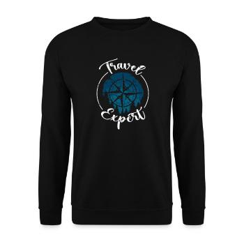 Adventure Travel Present Travel Lovers - Unisex Sweatshirt - black - Front - Alina (178cm) & Michal (187cm)