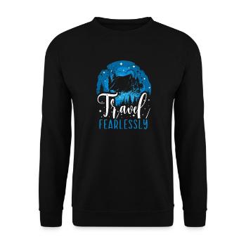 Adventure Travel Present Travel Lovers - Unisex Sweatshirt - black - Front - Alina (178cm) & Michal (187cm)