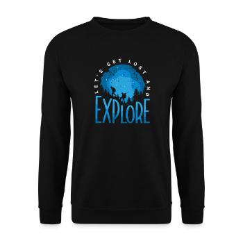 Adventure Travel Present Travel Lovers - Unisex Sweatshirt - black - Front - Alina (178cm) & Michal (187cm)