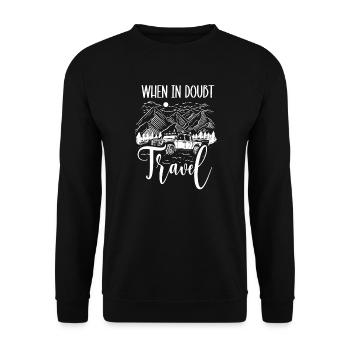 Adventure Travel Present Travel Lovers - Unisex Sweatshirt - black - Front - Alina (178cm) & Michal (187cm)