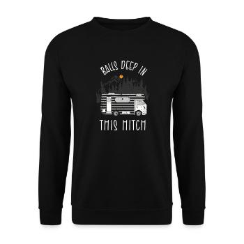 Camping Camper Present Nature Lovers - Unisex Sweatshirt - black - Front - Alina (178cm) & Michal (187cm)