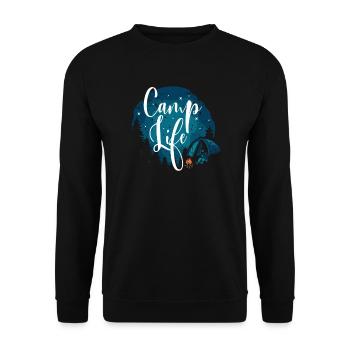 Camping Camper Present Nature Lovers - Unisex Sweatshirt - black - Front - Alina (178cm) & Michal (187cm)