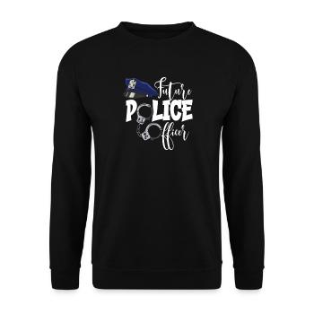 Un policier présente un agent d’application de la loi de la police - Sweat-shirt Unisexe - noir - Devant - Alina (178cm) & Michal (187cm)