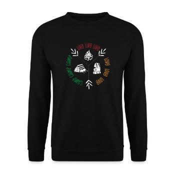 Camping Camper Present Nature Lovers - Unisex Sweatshirt - black - Front - Alina (178cm) & Michal (187cm)