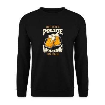 Un policier présente un agent d’application de la loi de la police - Sweat-shirt Unisexe - noir - Devant - Alina (178cm) & Michal (187cm)