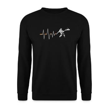Fire Brigade Present Firefighter Papa Emergency Siren - Unisex Sweatshirt - black - Front - Alina (178cm) & Michal (187cm)