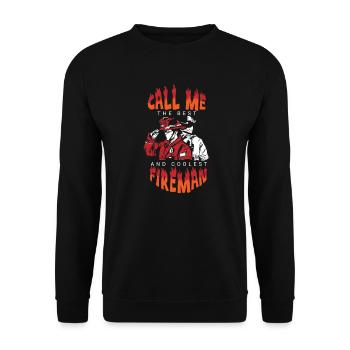Fire Brigade Present Firefighter Papa Emergency Siren - Unisex Sweatshirt - black - Front - Alina (178cm) & Michal (187cm)