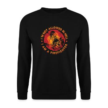 Fire Brigade Present Firefighter Papa Emergency Siren - Unisex Sweatshirt - black - Front - Alina (178cm) & Michal (187cm)