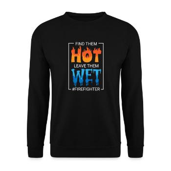 Fire Brigade Present Firefighter Papa Emergency Siren - Unisex Sweatshirt - black - Front - Alina (178cm) & Michal (187cm)