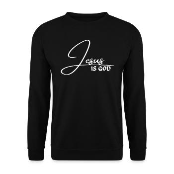 Jesus is God - Christian - Unisex Sweatshirt - black - Front - Alina (178cm) & Michal (187cm)
