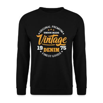 College Vintage Denim Design Original premium good - Unisex Sweatshirt - black - Front - Alina (178cm) & Michal (187cm)