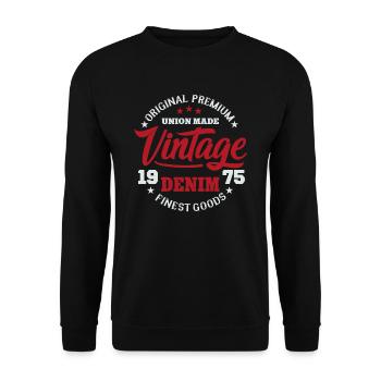 College Vintage Denim Design Original premium good - Unisex Sweatshirt - black - Front - Alina (178cm) & Michal (187cm)