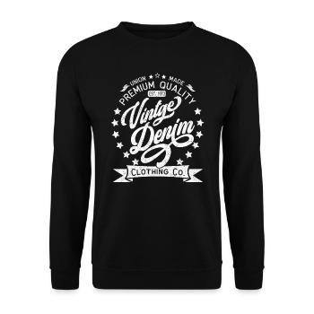 Vintage Denim Premium Product Clothing Co. Design - Unisex Sweatshirt - black - Front - Alina (178cm) & Michal (187cm)