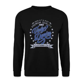 Vintage Denim Premium Product Clothing Co. Design - Unisex Sweatshirt - black - Front - Alina (178cm) & Michal (187cm)
