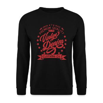 Vintage Denim Premium Product Clothing Co. Design - Unisex Sweatshirt - black - Front - Alina (178cm) & Michal (187cm)