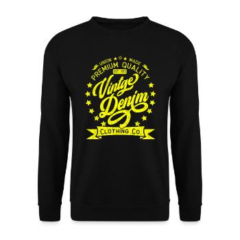 Vintage Denim Premium Product Clothing Co. Design - Unisex Sweatshirt - black - Front - Alina (178cm) & Michal (187cm)