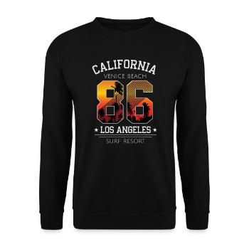 Kalifornien Venice Beach Los Angeles Surfing Resort - Unisex Pullover - Schwarz - Vorne - Alina (178cm) & Michal (187cm)