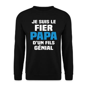 Je suis le fier papa d'un fils génial - Sweat-shirt Unisexe - noir - Devant - Alina (178cm) & Michal (187cm)