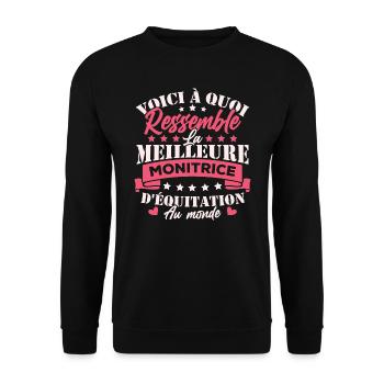 La meilleure monitrice d'équitation au monde - Sweat-shirt Unisexe - noir - Devant - Alina (178cm) & Michal (187cm)